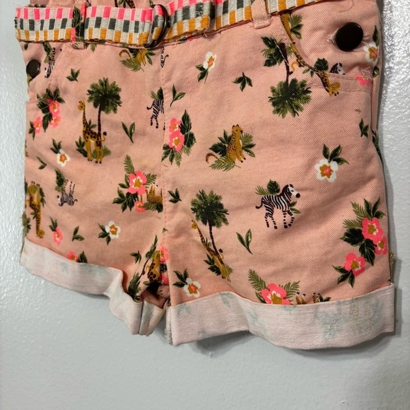 Zoo Safari Print Toddler Girl Overall Shorts Size 4T - Picture 4 of 6